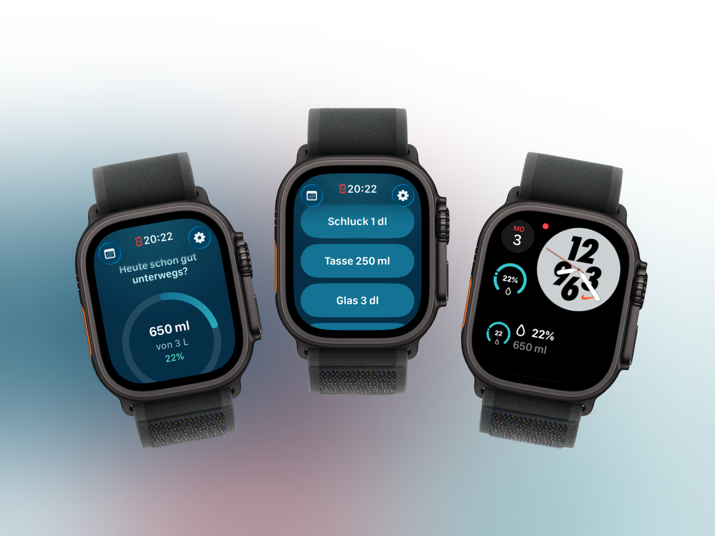 Durstlos auf drei Apple Watches: Fortschritt, Trinkmengen und Komplikationen
